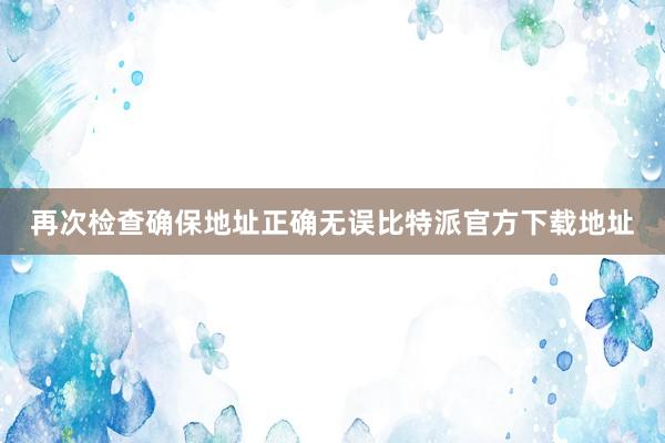 再次检查确保地址正确无误比特派官方下载地址