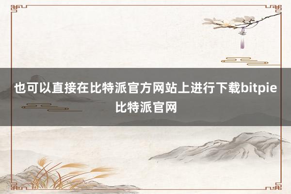 也可以直接在比特派官方网站上进行下载bitpie比特派官网