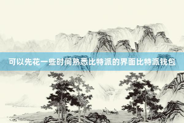 可以先花一些时间熟悉比特派的界面比特派钱包