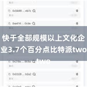 快于全部规模以上文化企业3.7个百分点比特派two