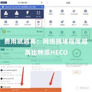 费用就越高；网络拥堵程度越高比特派HECO